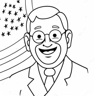Lustiges Präsident Cartoon Ausmalbild | Präsident Ausmalbild