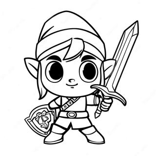 Toon Link mit Master-Schwert Ausmalbild | Toon Link Ausmalbild
