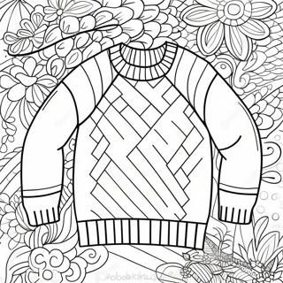 Gemütlicher gestrickter Pullover Ausmalbild | Pullover Ausmalbild