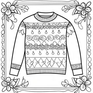 Festlicher Feiertag Pullover Ausmalbild | Pullover Ausmalbild