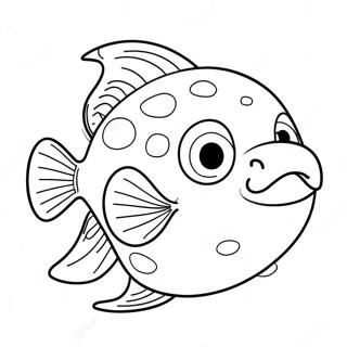 Fröhlicher Blobfisch Ausmalbild | Blobfisch Ausmalbild