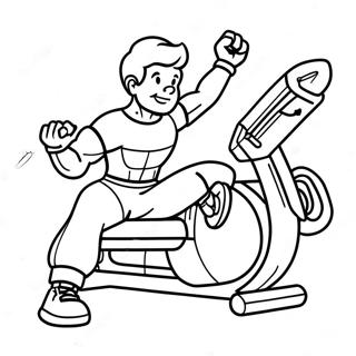 Ausmalbild für Kinder: Workout | Workout Ausmalbild
