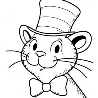 Verspielt Katze im Hut Ausmalbild | Dr. Seuss Ausmalbild