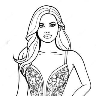 Top Model Fashionista Ausmalbild | Topmodell Ausmalbild