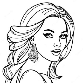 Glamouröses Top Model Ausmalbild | Topmodell Ausmalbild