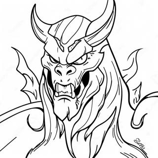 Fiercer Diablo mit Flammen Ausmalbild | Diablo Ausmalbild