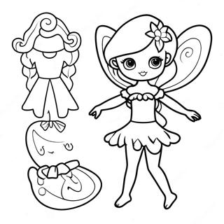 Magische Feen-Papierpuppe Ausmalbild | Feen-Papierpuppe Ausmalbild