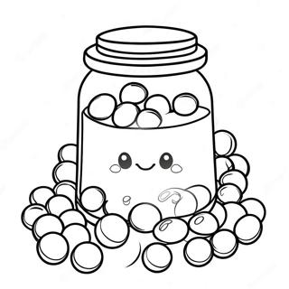 Buntes Skittles Bonbon Glas Ausmalbild | Skittles Ausmalbild