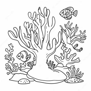 Buntes Korallenriff Ausmalbild | Unterwasser Ausmalbild