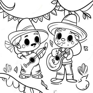 Cinco de Mayo Feier Ausmalbild | Cinco de Mayos Ausmalbild