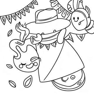 Buntes Cinco de Mayo Fiesta Ausmalbild | Cinco de Mayos Ausmalbild