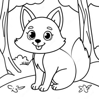 Niedlicher Waldfuchs Ausmalbild | Waldtier Ausmalbild