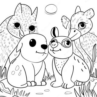 Pointillismus Tierfreunde Ausmalbild | Punktualismus Ausmalbild