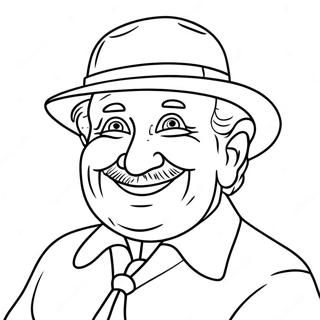 Lustiger Papa mit einem großen Lächeln Ausmalbild | Papa Ausmalbild