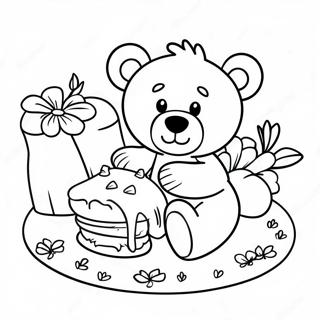 Teddybär Picknick Ausmalbild | Teddybär Picknick Ausmalbild