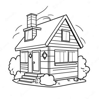 Gemütliches kleines Haus Ausmalbild | Kleines Haus Ausmalbild