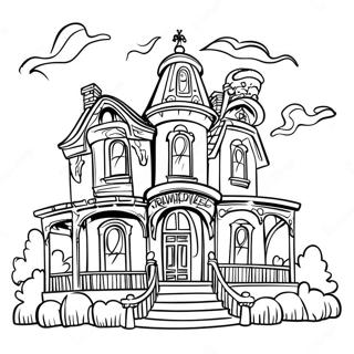 Spukhaus Ausmalbild | Herrenhaus Ausmalbild