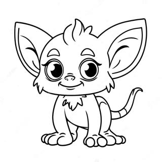 Süßer Gremlin mit großen Augen Ausmalbild | Gremlins Ausmalbild
