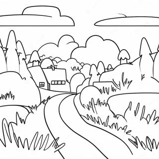 Schwedische Landschaft Ausmalbild | Schweden Ausmalbild