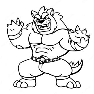 Incineroar Dynamische Action-Pose Ausmalbild | Incineroar Ausmalbild