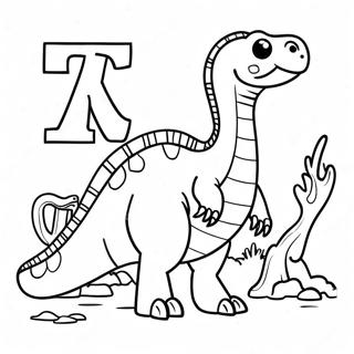 Dinosaurier Alphabet Ausmalbild | Dinosaurier Alphabet Ausmalbild