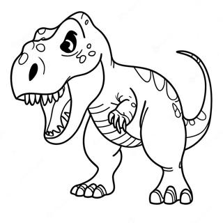 Furchtloser T-Rex Ausmalbild | Dinosaurier Alphabet Ausmalbild