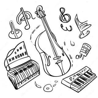 Musikinstrumente Ausmalbild | Geräusch Ausmalbild