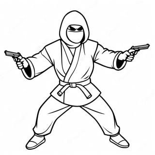 Spion Ninjas Action Pose Ausmalbild | Spion Ninjas Ausmalbild