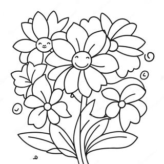 Niedliche Muttertagsblumen Ausmalbild | Muttertag Ausmalbild Ausmalbild