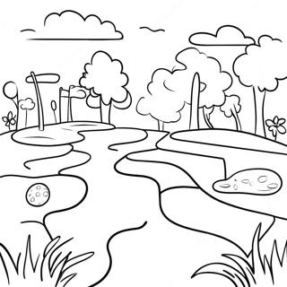 Minigolfplatz Ausmalbild | Minigolf Ausmalbild