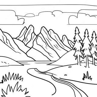 Schöne Idaho Landschaft Ausmalbild | Idaho Ausmalbild