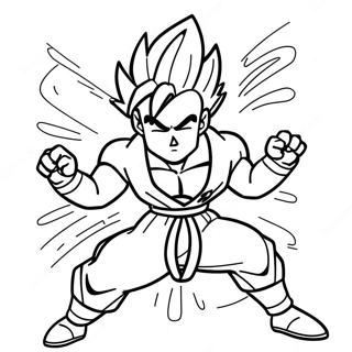 Gohan Super Saiyan 2 Actionpose Ausmalbild | Gohan Super Saiyan 2 Ausmalbild