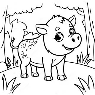 Niedliches Wildschwein im Wald Ausmalbild | Wildschwein Ausmalbild