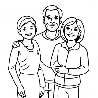 Glückliche Familie Ausmalbild | Mama und Papa Ausmalbild