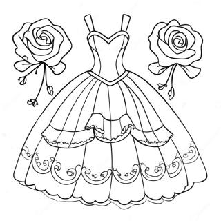 Quinceanera Kleid Ausmalbild | Quinceanera Ausmalbild