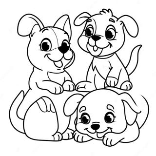 Verspielte Disney Welpen Ausmalbild | Disney Hund Ausmalbild