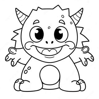 Freundliches Monster Null Ausmalbild | Monster Null Ausmalbild