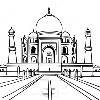 Taj Mahal Detailliertes Ausmalbild | Taj Mahal Ausmalbild