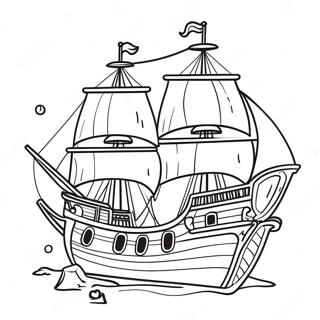 Piraten-Schiff Abenteuer Ausmalbild | Piratenschiff Ausmalbild