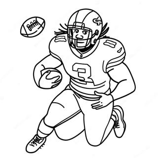 Dalvin Cook, der mit dem Football läuft Ausmalbild | Dalvin Cook Ausmalbild