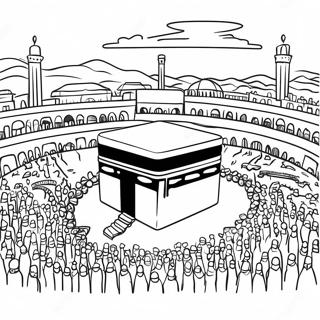 Hajj Ausmalbild | Haddsch Ausmalbild