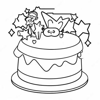 Buntes Superhelden Kuchen Ausmalbild | Superheld Geburtstag Ausmalbild