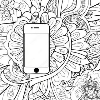 iPhone 14 mit buntem Hintergrund Ausmalbild | iPhone 14 Ausmalbild