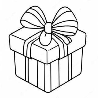 Bunte Geschenkbox mit Schleife Ausmalbild | Geschenkbox Ausmalbild