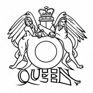 Queen Band Logo Ausmalbild | Queen Band Ausmalbild