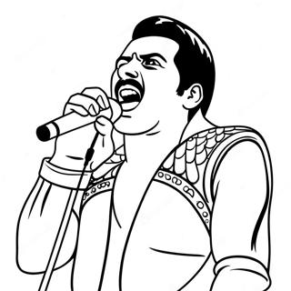 Freddie Mercury singend Ausmalbild | Queen Band Ausmalbild