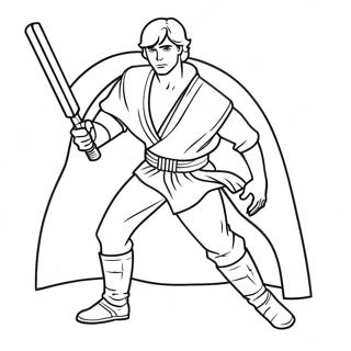 Luke mit Lichtschwert Ausmalbild | Luke Ausmalbild