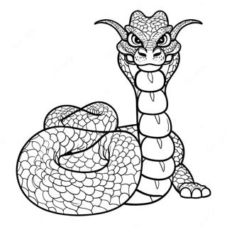 Majestätischer Schlangen-Drachen Ausmalbild | Schlangendrache Ausmalbild