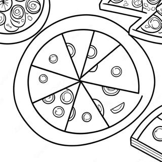 Bunte Bruch-Pizza-Scheibe Ausmalbild | Bruch Ausmalbild