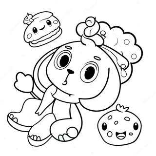 Chico Bon Bon mit bunten Freunden Ausmalbild | Chico Bon Bon Ausmalbild